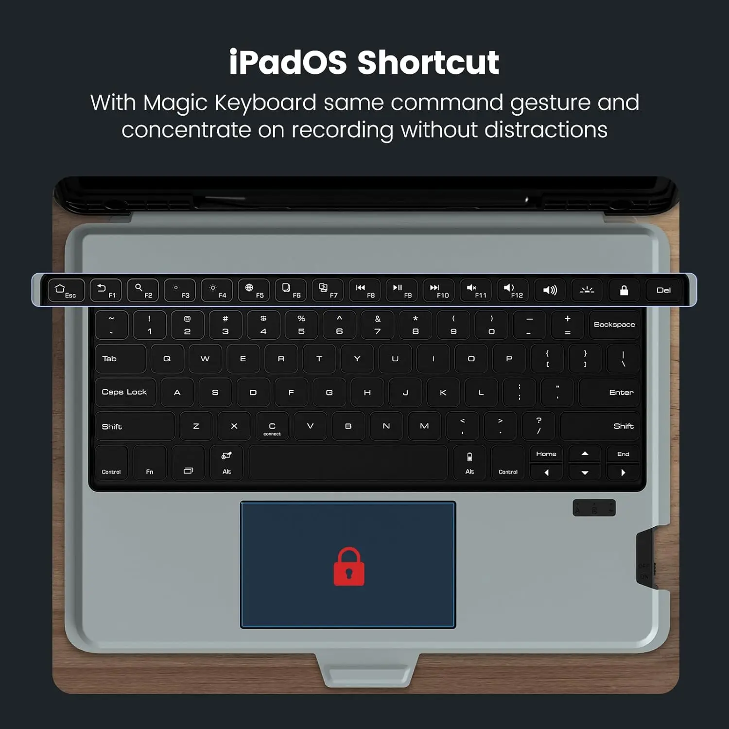 Nillkin-multi-angle Trackpad Backlit Keyboard Case para Samsung Galaxy Tab s9 Plus Bluetooth - Imagem 5