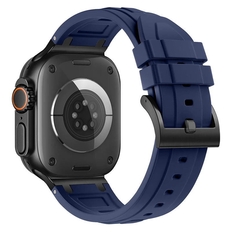 Enhanced Metal and Silicone Apple Watch Band - Universal Fit