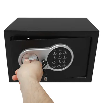 Digital Lock Safe Box with Keys Deposit Box Cubic Feet Digital Electronic Secret Hidden Piggy Bank for Store Money Guns 1