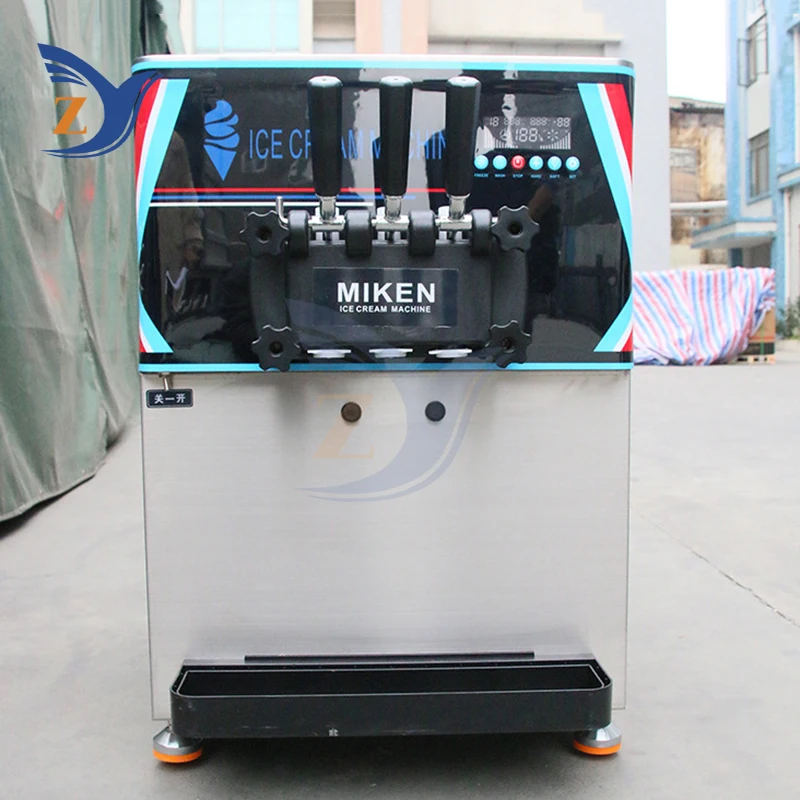 Ice Cream Making Machine ZY-6618CTB Stainless Steel 2000W Desktop Type Small Automatic Home Commercial Double Storage Cylinder 6