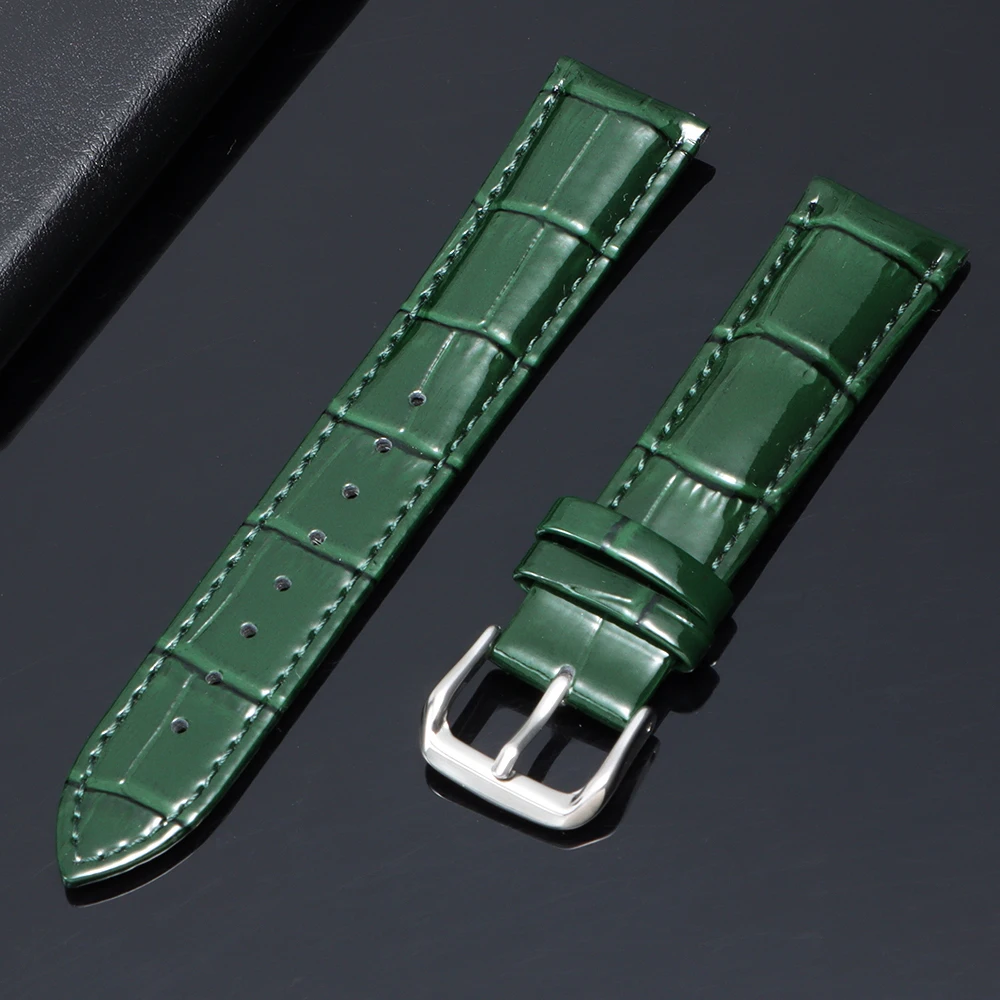 Waterproof Leather Watch Band Strap with Metal Pin Buckle
