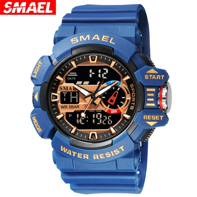 

Smael Quartz High-End Watch Multi-Functional Double-Display Shockproof Outdoor Waterproof Sports Electronic Watch for Men