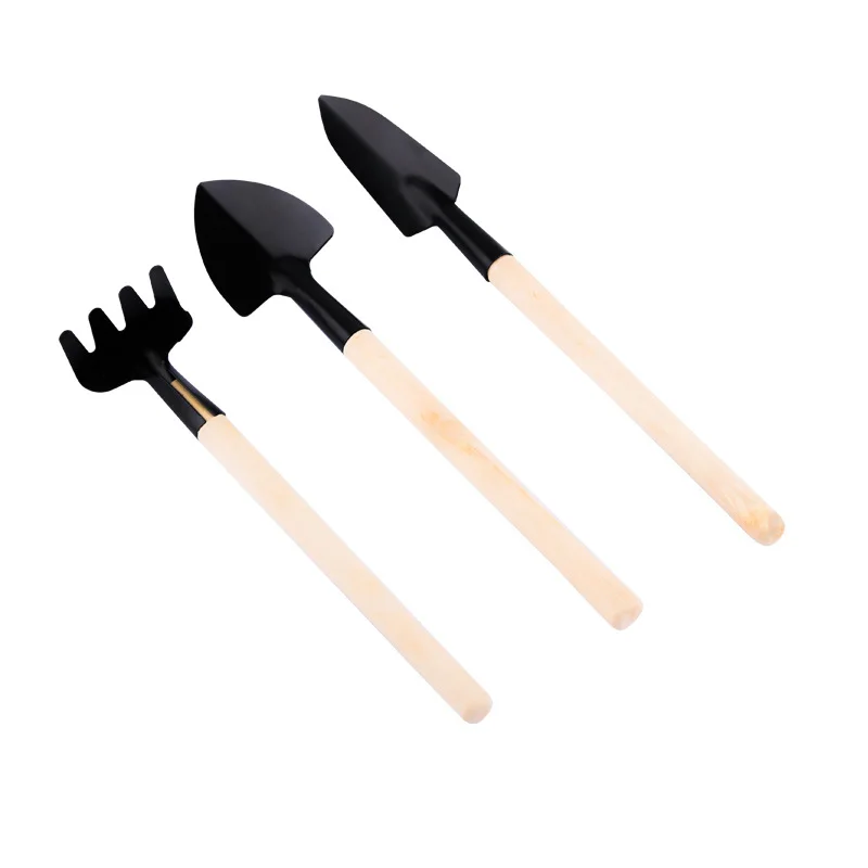 3pcs Mini Garden Shovel Rake Spade Bonsai Tools Set Wooden Handle for Flowers Potted Plant garden shovel gardening tool set garden tool garden rake garden trowel