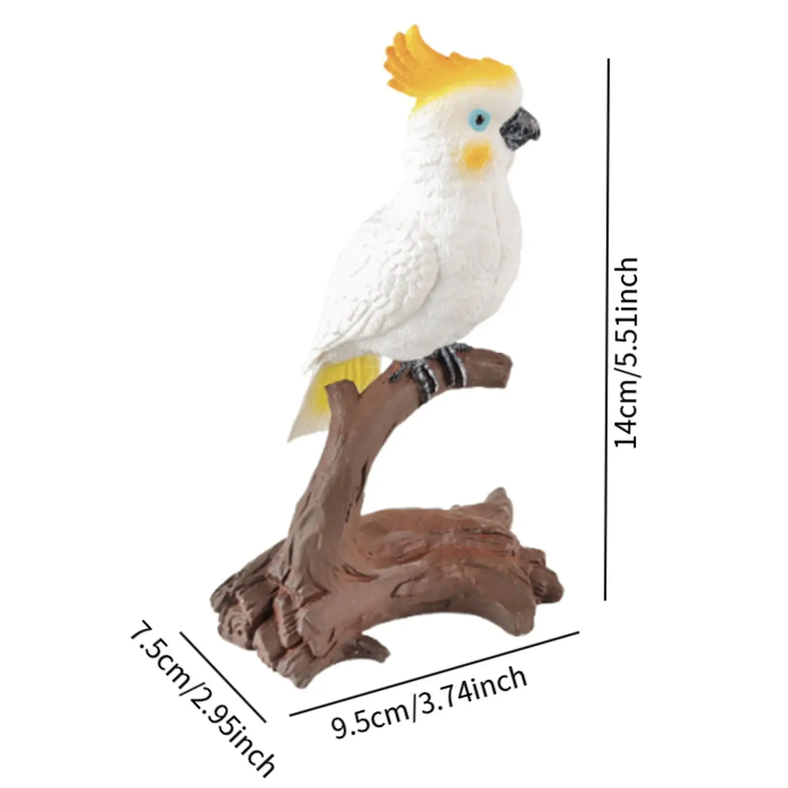 Parrot Model Statue Lifelike Cockatoo Crafts for Kids Children Garden Setups