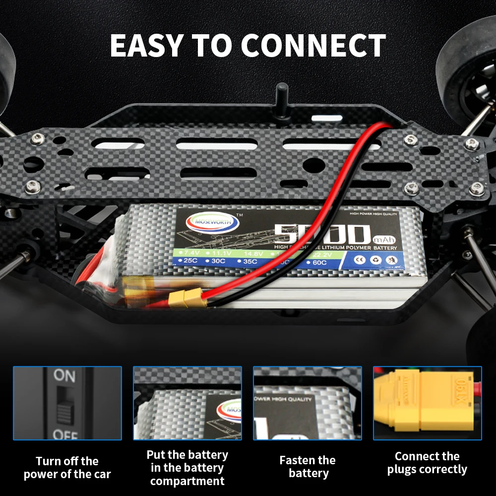 Batterie LiPo 6S 5200mAh 60C XT60 pour RC Planeur