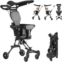 Poussette Pliable Légère pour Bébé, avec Roue Universelle à 360 °, Double Frein, Réglable, Pas Besoin d'Assembler 1