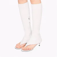 2026 New Pinch Toe Knee Length Cool Boots Women Fashion Summer Slim Heel Shoes Ladies Luxury Mid Heel Elastic Boots Large Size - Image 4