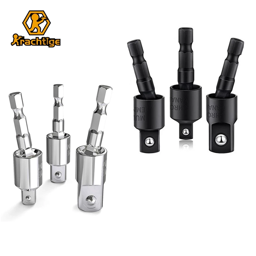 Krachtige 360°Rotatable Electric Power Drill Sockets Adapter Sets 1/4 ...