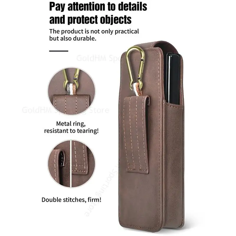 Funda For OnePlus V Fold 5G Leather Phone Pouch Flip Case For One Plus V Fold Belt Waist Bag Holster Cover For Oneplus V Fold 5G