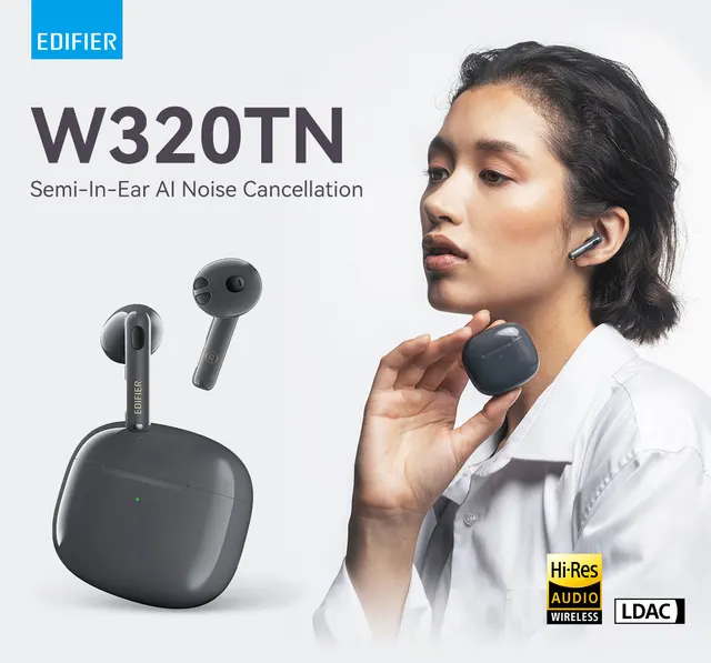 Edifier W320TN True Wireless Active Noise Cancellation Earbuds Bluetooth  5.3 Earphone Hi-Res Wireless IP54 Waterproof 6-Mic - AliExpress