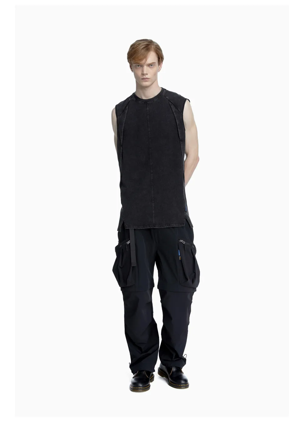 Reindee Lusion 23ss 203 old  texture effects sleeveless t-shirt tanktop 3d cut techwear gorpcore urban outdoor