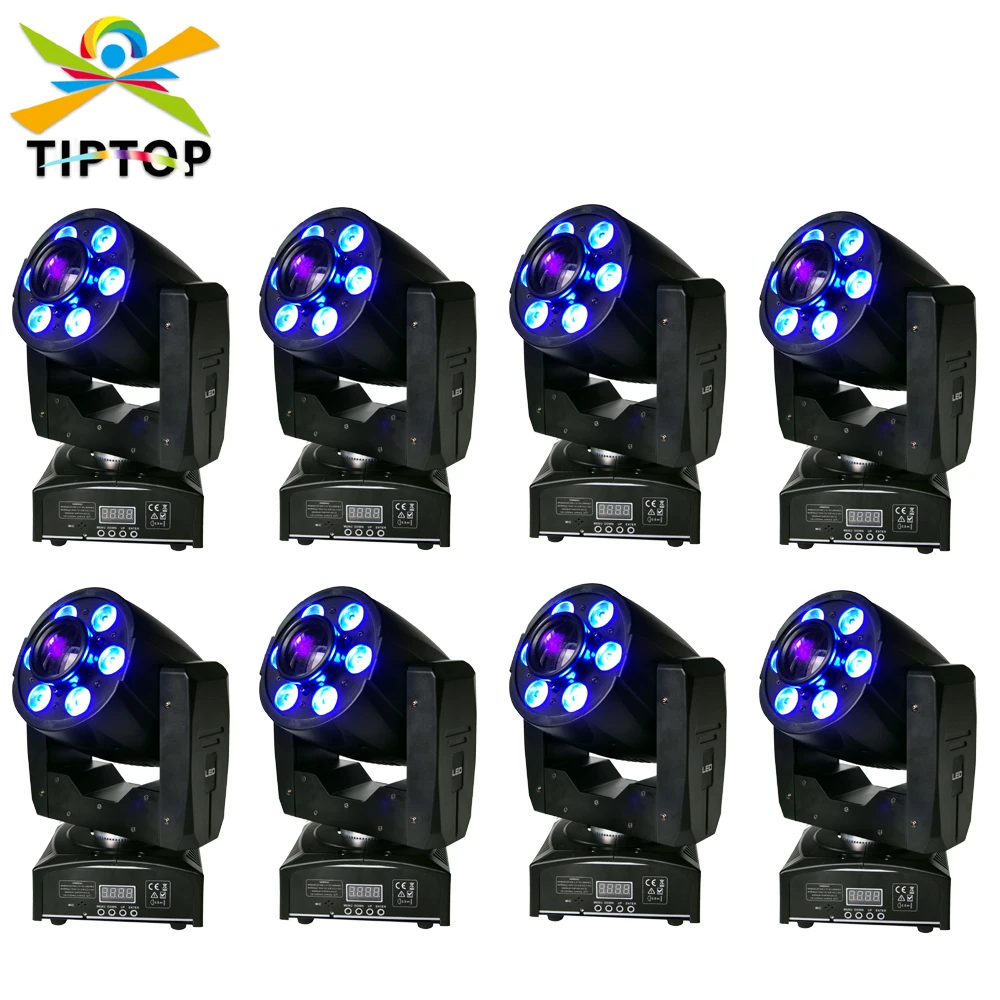 

Freeshipping 8 Unit 95W Mini Led Moving Head Light 1PCS 30W High Power White Led+ 6PCS 8W RGBW Led DMX512/Auto/Sound/Mater-slave