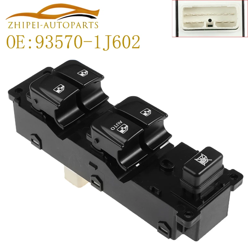 

93570-1J602 Master Power Window Lifter Control Switch Button RHD Right Driver 935701J602 For 2008-2013 Hyundai i20 Hatchback