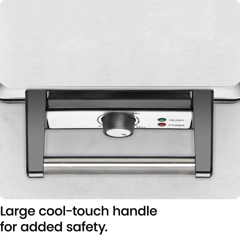 Four-Slice Belgian Waffle Iron Customize Temperature Nonstick Plates Easy Cleaning RJ04-4P-V2-WM New 6