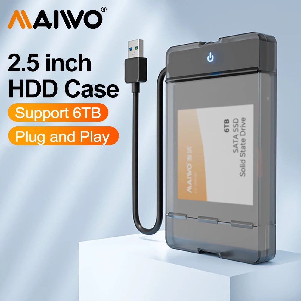 MAIWO 2.5 Inch HDD Enclosure SATA to USB 3.0 Type-C External Hard Drive ...