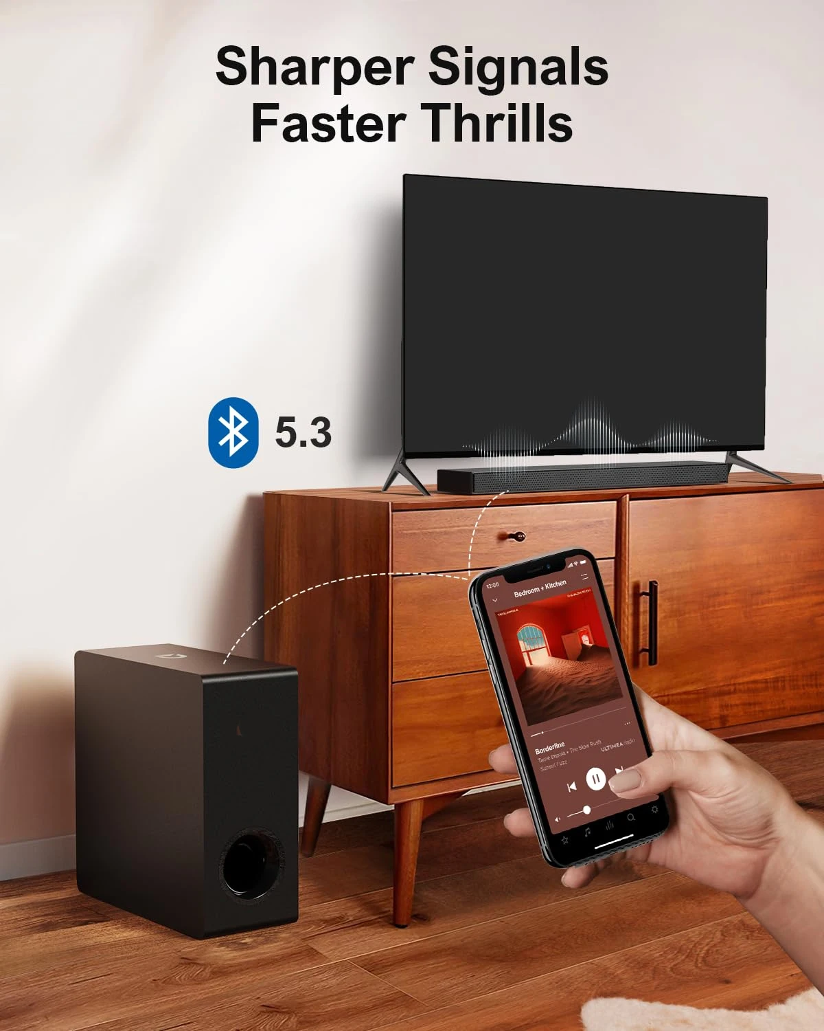 2.1채널 돌비 애트모스 사운드바 (유선 서브우퍼 포함) 190W 최대 출력 홈시어터 시스템 HDMI EARC 블루투스 5.3 TV 사운드바