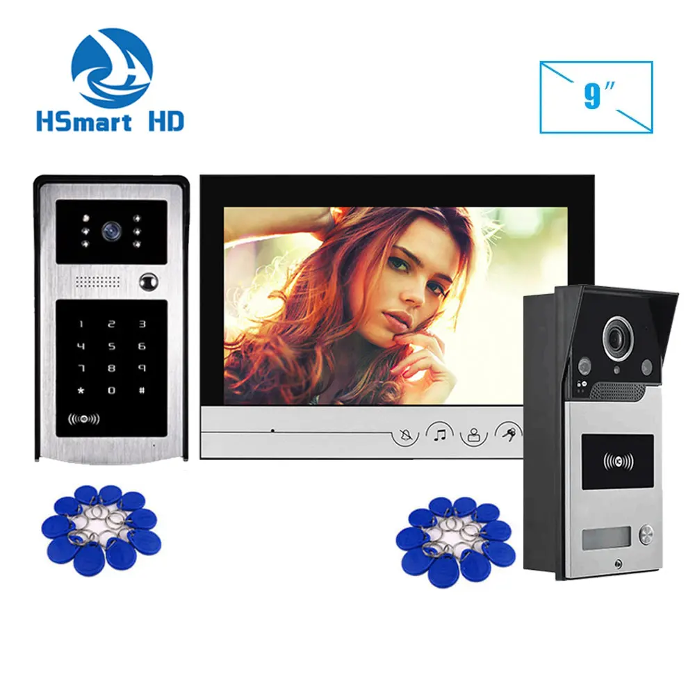 비디오 문짝 전화 인터콤 초인종, RFID HD IR LED 야외 방수 카메라..