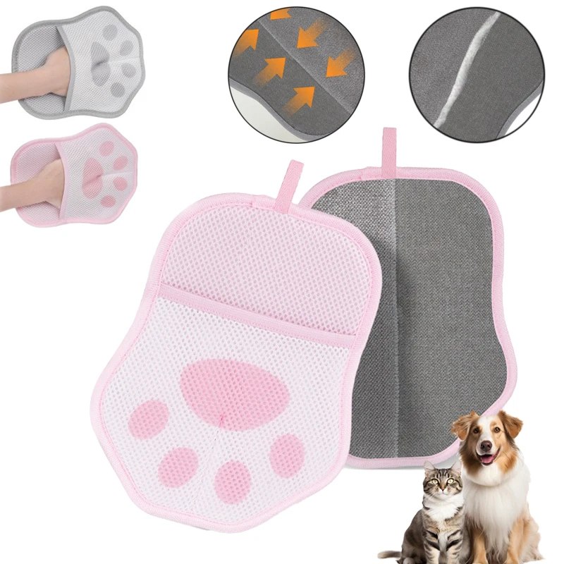 Pet Hair Remover Gloves Cat Deshedding Brush Glove Removing Dog Cat Hair From Sofa Carpet Clothes Pet Grooming Gloves Supplies