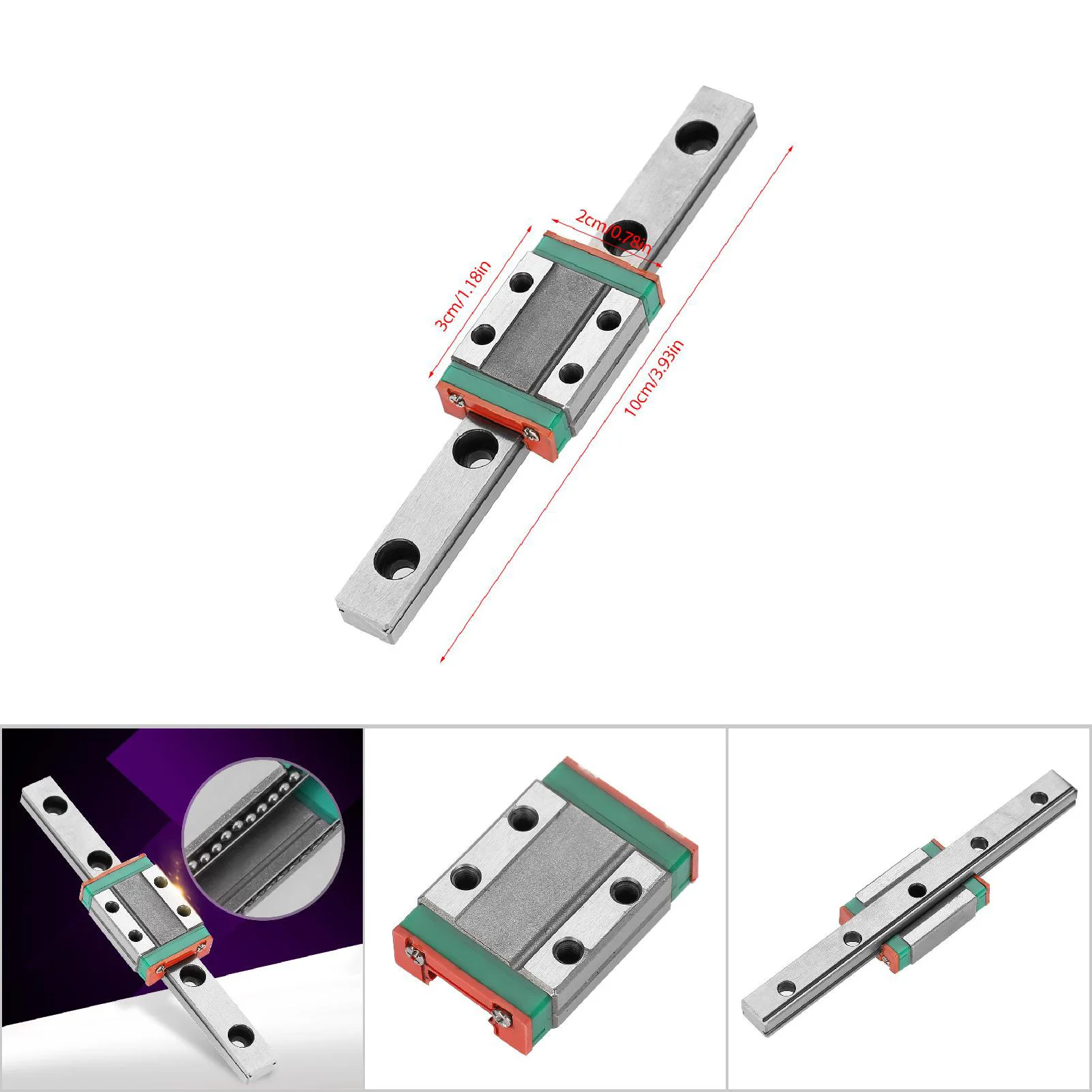 Enhanced Miniature Linear Rail with Slide Block - 9mm Width
