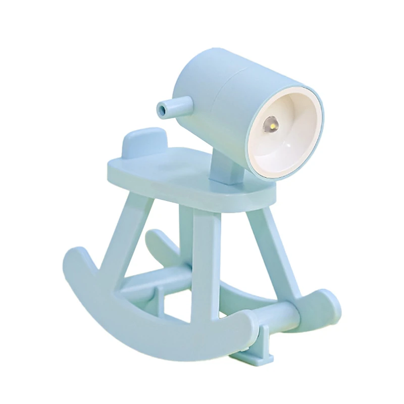 

Cartoon Gift Book Lamp Desktop Ornament Cute Atmosphere Light Rocking Horse Mini Night Light Mobile Phone Holder