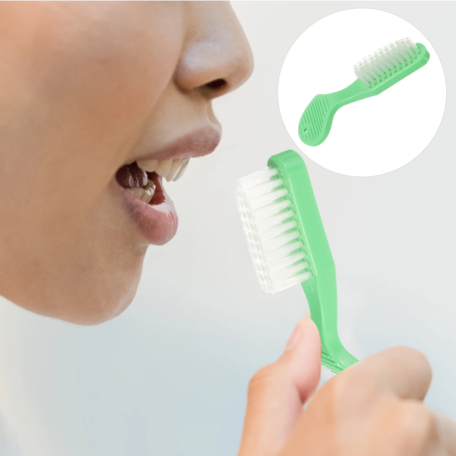 

Healvian 10Pcs Handle Toothbrush Thumbprint Security Toothbrush Bulk Prison Toothbrush Short Handle Portable Travel Toothbrush
