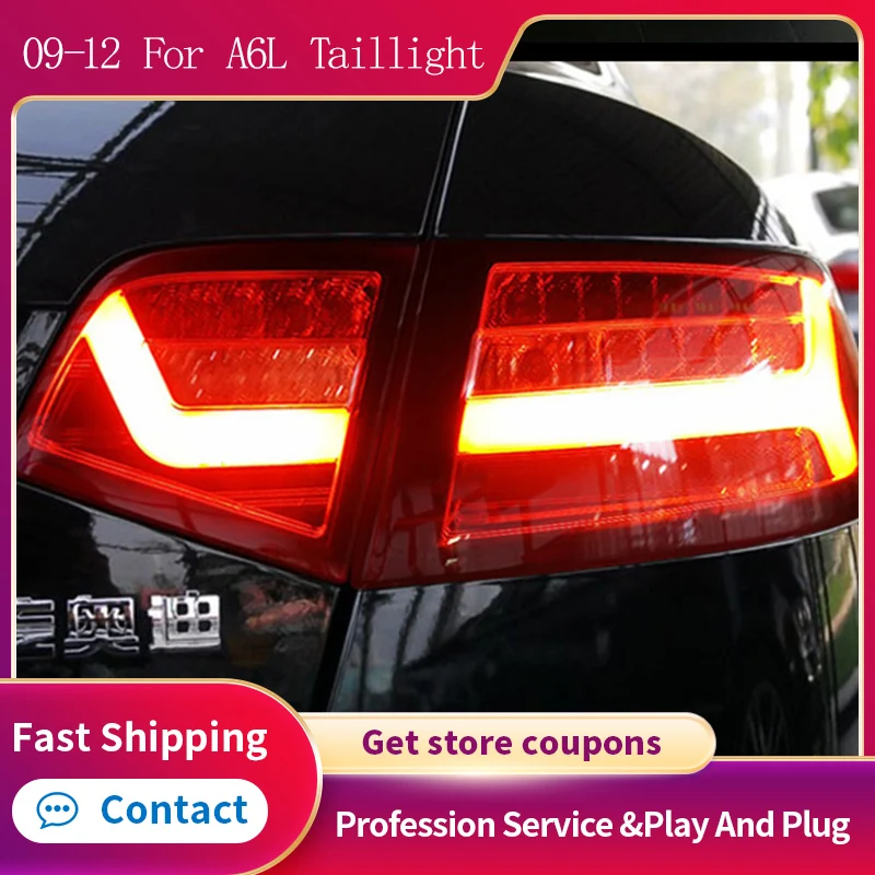 

Автомобильный Стайлинг, чехол для задних фонарей Audi A6L A6 2009-2012 светодиодный ние фонари, светодиодные дневные ходовые огни, противотуманные фонари, задние фонари для парковки