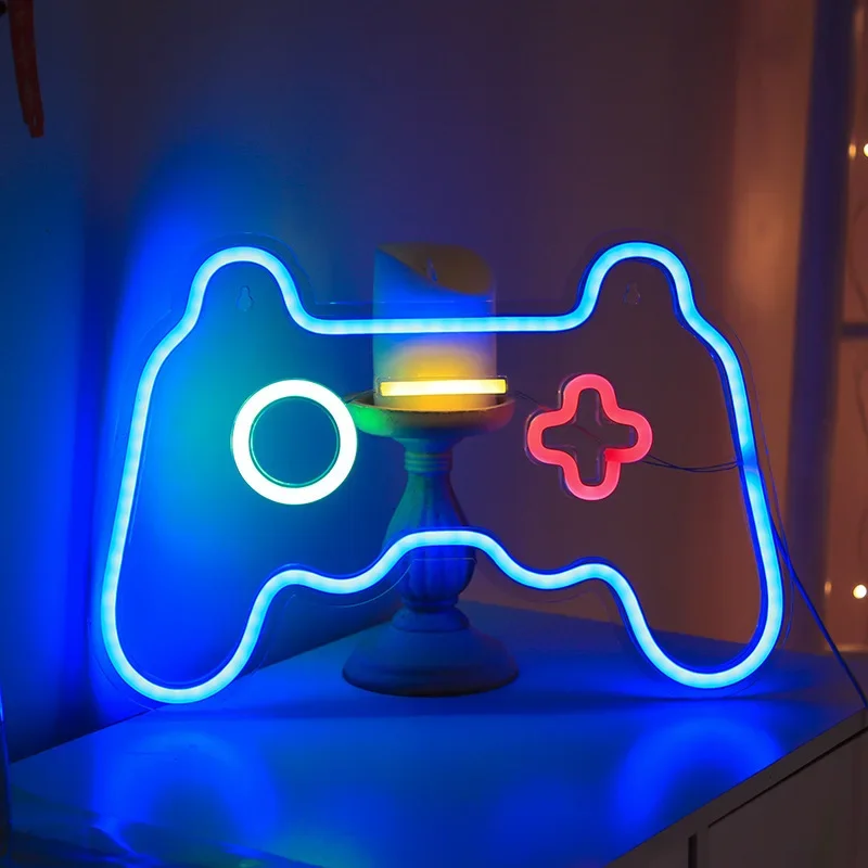 

Gamepad Neon Sign for Gamer Room Wall Home Decoration Custom Acrylic Board Blue LED Night Light Playstation Lamp Cool Gifts