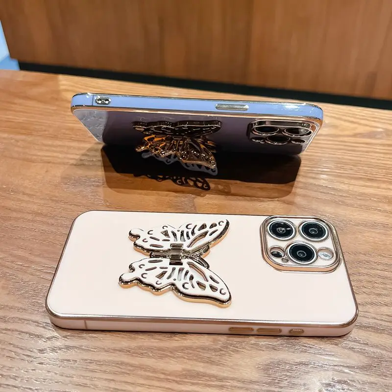 Universal 6D Butterfly Holder Stand Phone Case with Soft Cover