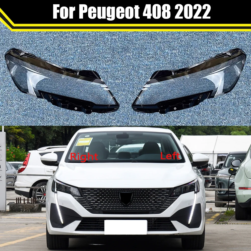 

Car Lens Glass Light Lamp Headlamp Shell For Peugeot 408 2022 Transparent Lampshade Lampcover Headlight Cover