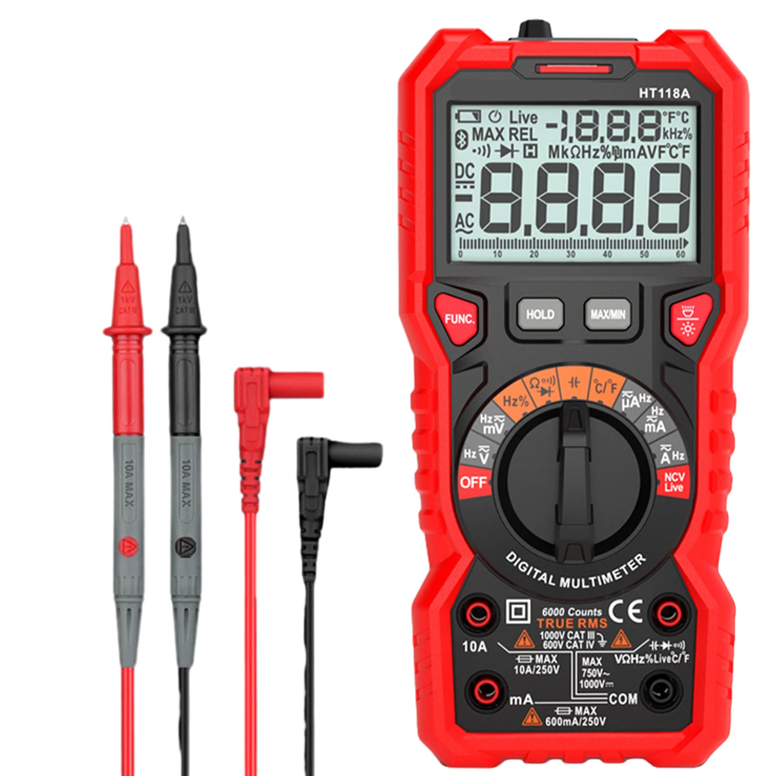 

Highprecision Dual Backlight Multimeter Automatic Shutdown LED Hole Indicator Light NCV Non Contact Voltage Detection