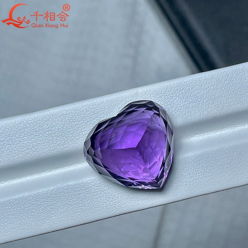 43ct heart-cut millennium natural amethyst, GRC-certified, perfect for stunning jewelry designs.