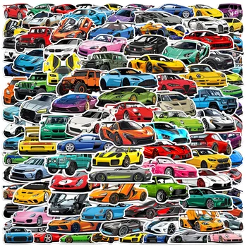 100 Adesivi per Auto da Corsa, Decalcomanie per Telefono, Laptop, Notebook, Valigia, Chitarra, Adesivi Estetici Fai-da-Te