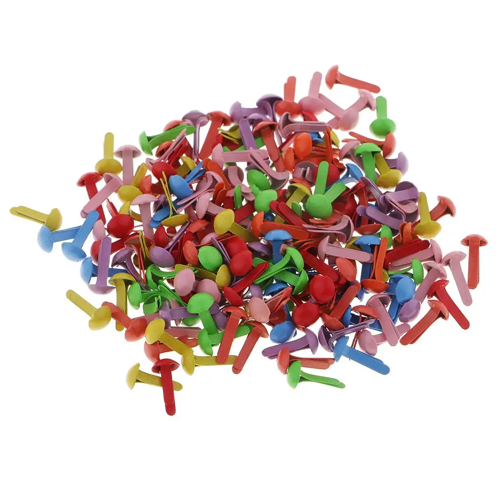 100 Pieces Mini Round .5mm 5.5mm 6mm Metal Brads Paper Fasteners  Embellishment for Paper Decoration