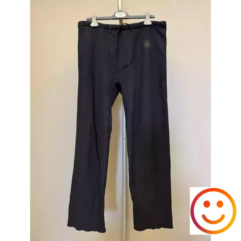 Thin Fleece Kanye West Vulture Sweatpants YZY Cut Black Casual Loose Pants Drawstring Track Pants Men Women Outside Trousers