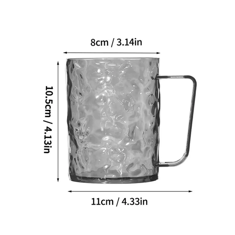 Fashion Plastic Mouthwash Transparent Glacier Pattern Holder With Handle Toothbrush Cup Home Bathroom_voghion.com