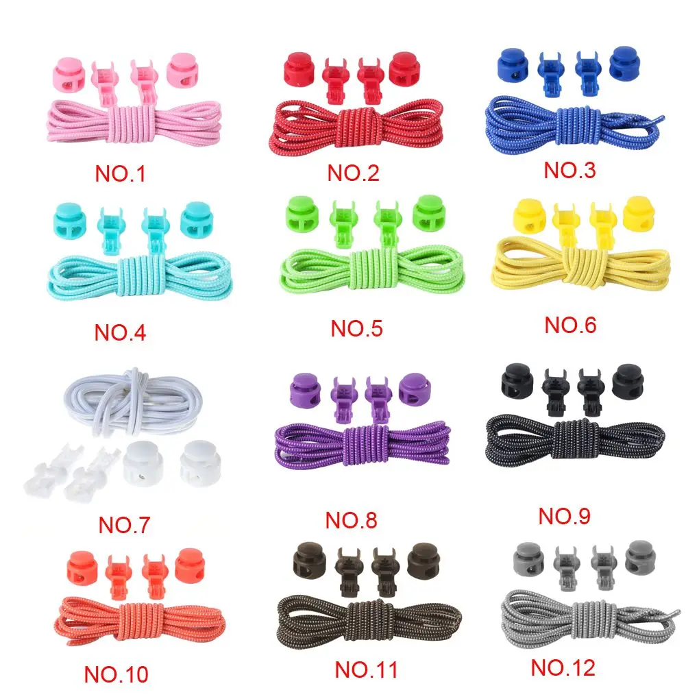 

1 Pair Elastic No Tie Locking Shoelaces Shoe Laces Strings Replacement for Sports Shoes Sneakers Skates Boys Girls