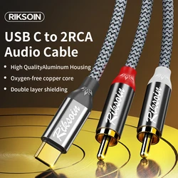 Premium USB - C to 2RCA Stereo Audio Cable - Hi - Fi Sound Y Splitter Adapter - 3m