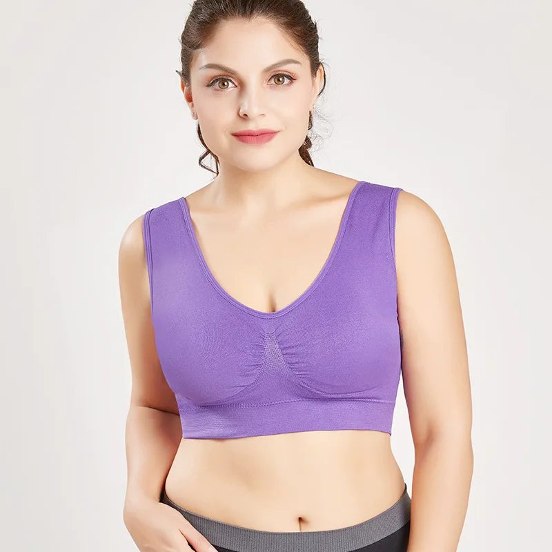 L-6XL Sports Bras for Women Yoga Plus Large Big Size Ladies Bralette Fat Top Underwear Padded Fitness Running Vest Brassiere 4