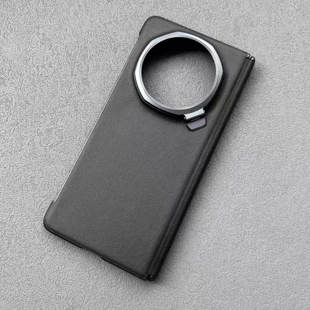 Luxury Leather Slim Shockproof Phone Case with Kickstand