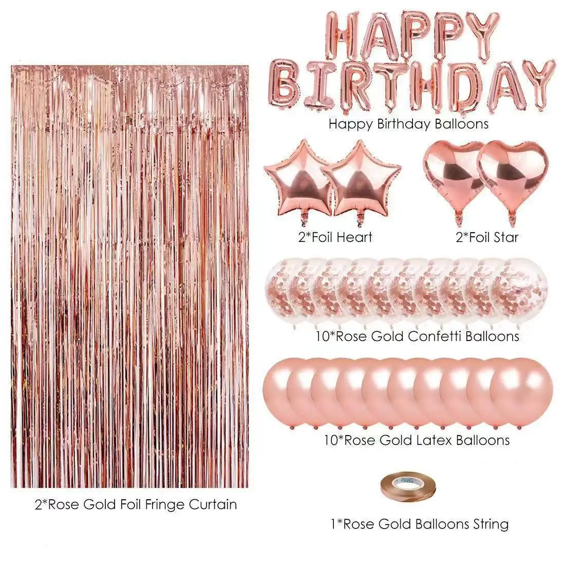 Set Completo Decorazioni Capodanno 2026 – 41 Pezzi Con Palloncini, Striscione E Decorazioni Per Torte – Tema Elegante Rosa, Nero E Argento