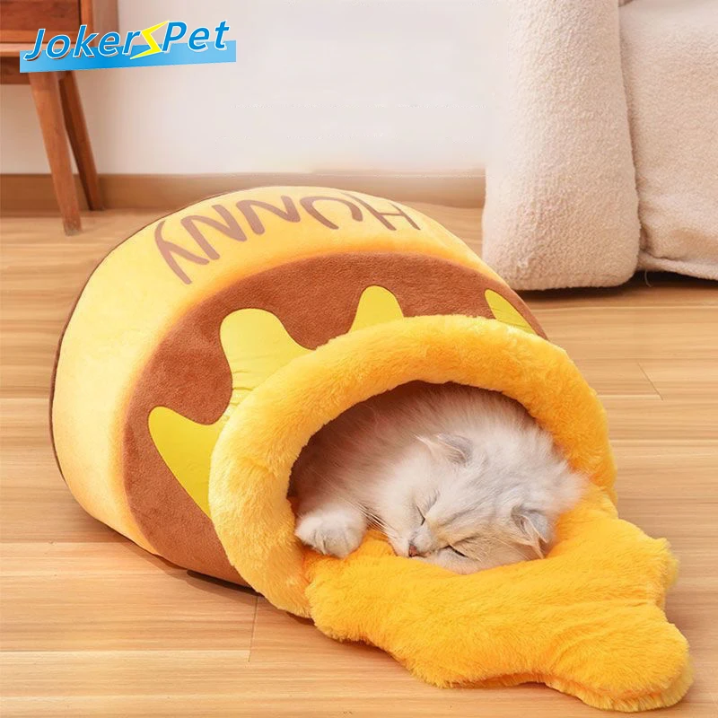 

Cat Nest Honey Jar Nest Pet Bed Winter Warm Cats Home Cute Cartoon Four Seasons Universal Pet Supplies Dog Beds