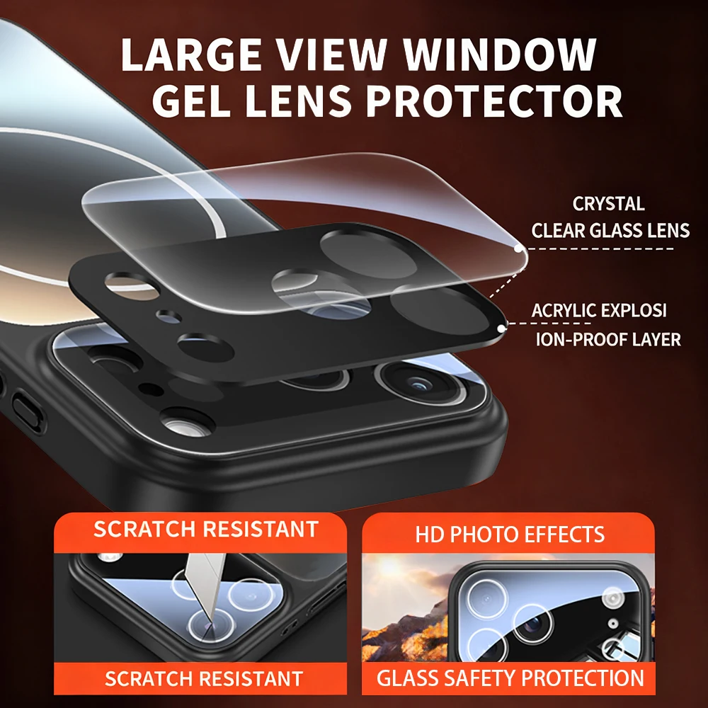 Original AG Nano Frosted Glass For Magsafe Phone Case For iPhone 17 Air 16 15 14 13 12 11 Pro Max Magnetic Wireless Charge Cover view 2