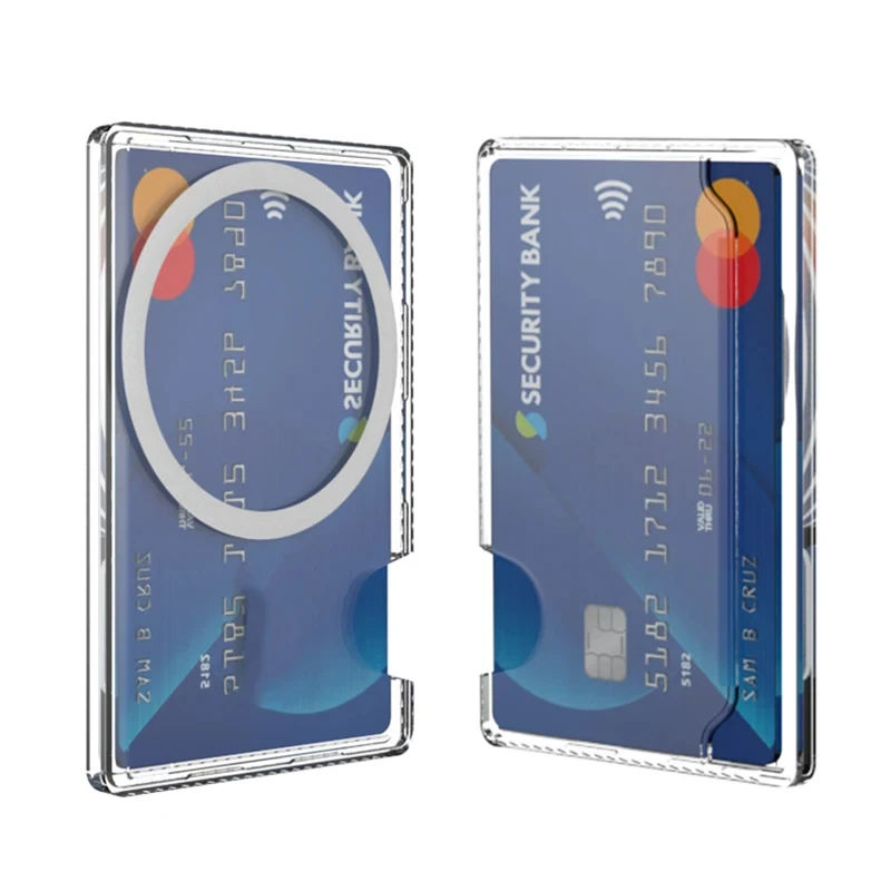 Magnetic Clear Wallet Card Holder with Magnetic Card Slots Cover