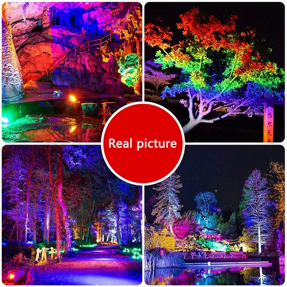 40w LED 다채로운 투광등 화려한 휴일 장식 정원 조명 무지개 투사등 경관 염색 나무 램프