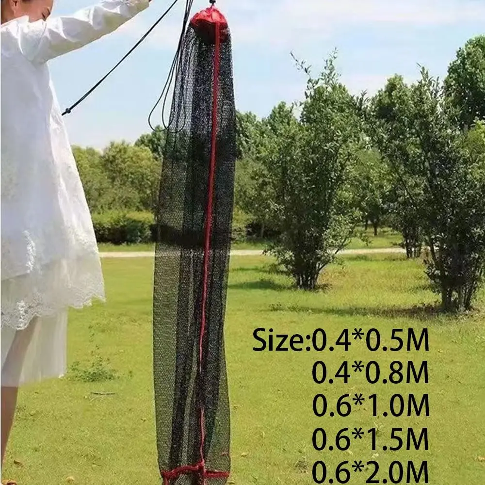 Toughness Nylon Fishing Net Bag Green Foldable Fish Cage Fishing Basket And Protection Fishing