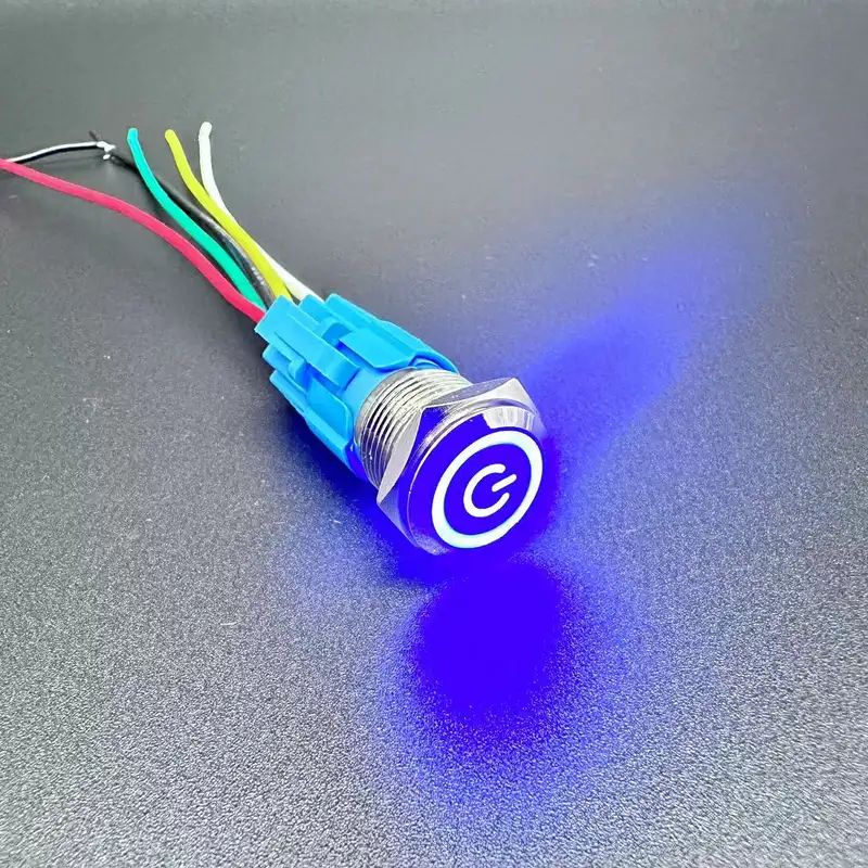 12/16/19/22MM Waterproof Metal Push Button Switch LED Light Momentary Latching Car Engine Power Switch  5V 12V 24V 220V Red Blue - Image 9