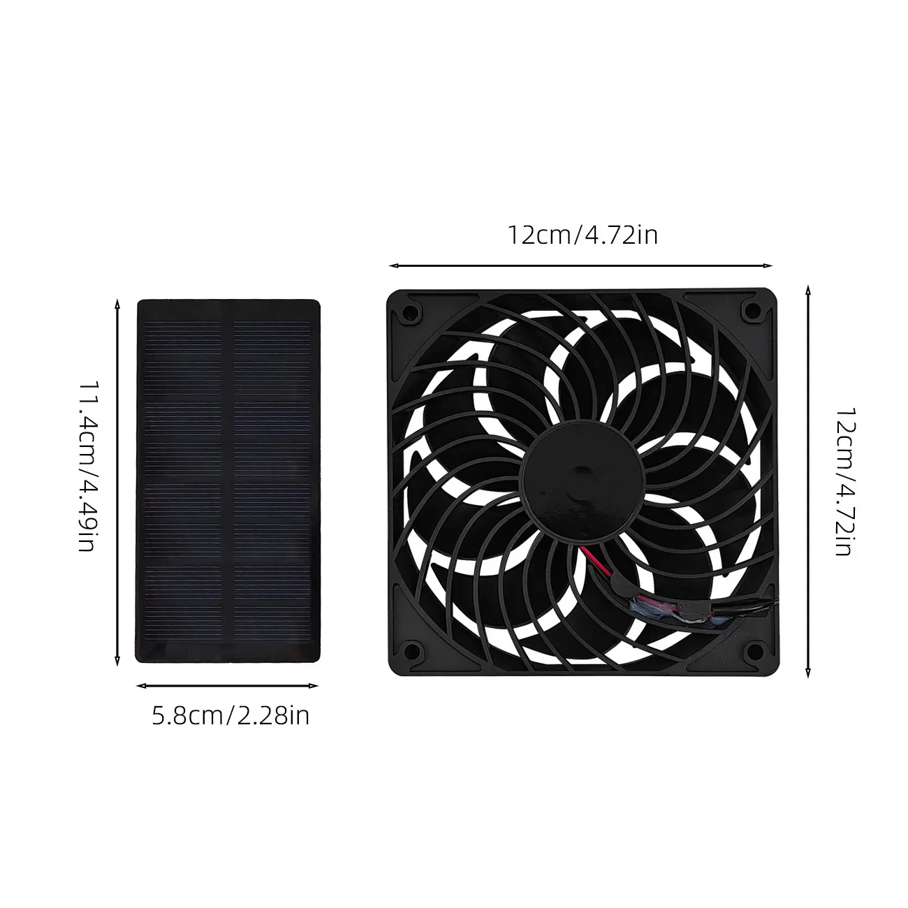 EESBAO 0.8W Solar Exhaust Fan Small Solar Panels for Pet Houses/chicken Coops Outdoor Ventilation Sheds and Greenhouses Cooling