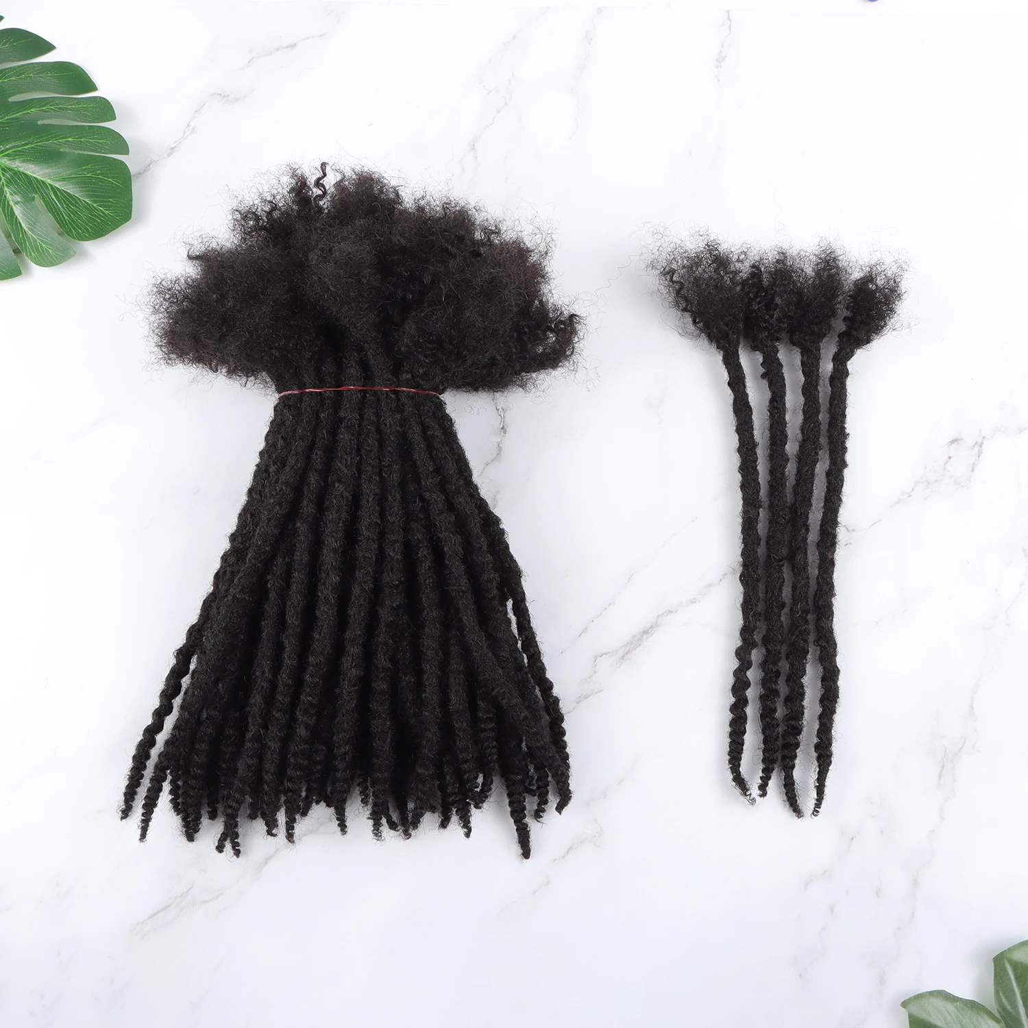 Orientfashion Textured Coiled Tips Curly Ends Locs Human Hair Natural Black Can Be Colored Extensions Small Size Soft Dreadlocks