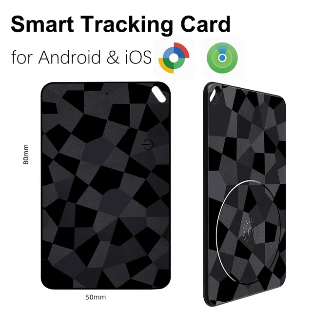 Smart Wallet Tracker Rechargeable Dual System Item Finder Compatible with Apple Find My & Android "Find Hub Device" APP