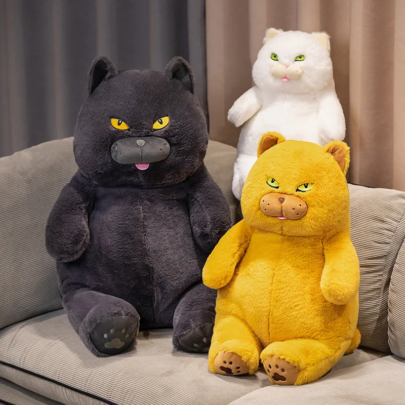 Peluche Gatto Grasso Arancione Realistico 30 Cm – Morbido Gattino A Righe Per Bambini – Regalo Di Compleanno E Natale